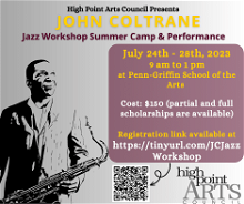 John Coltrane Jazz Workshop: Summer Camp Registration Deadline
