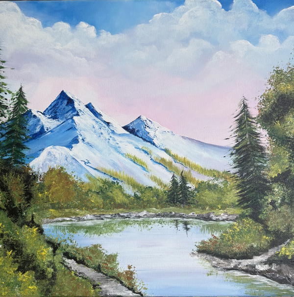 Bob Ross-inspired Acrylic Painting Series, "Autumn Fantasy"!