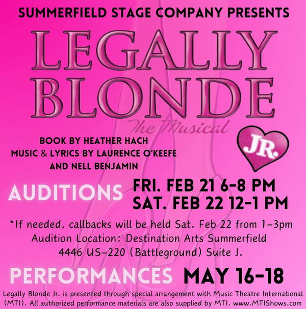 Auditions for Legally Blonde Jr.!